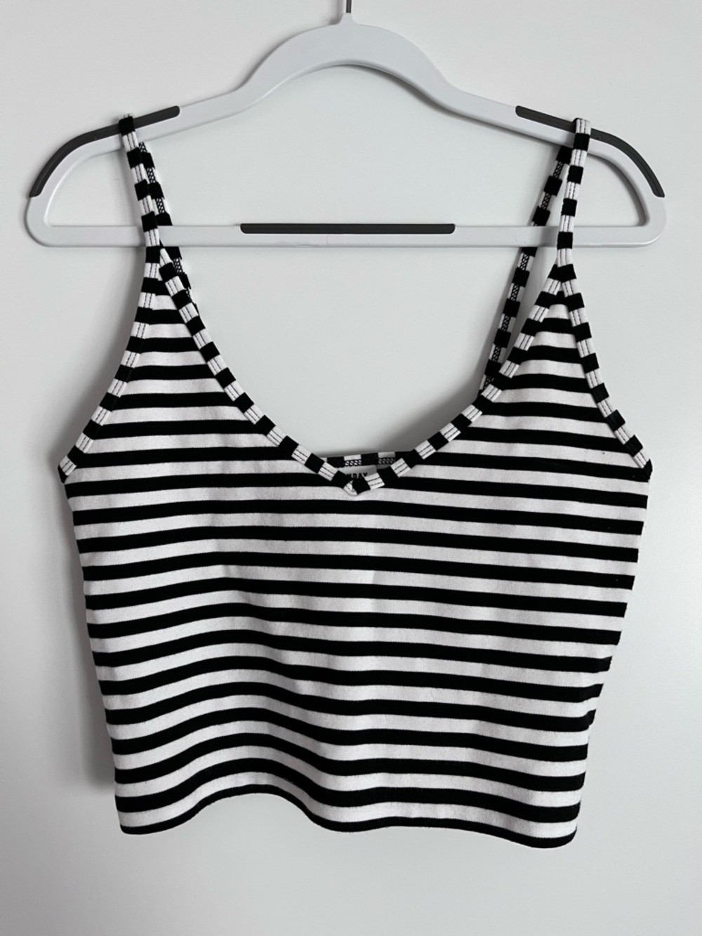 Sunday Best Striped Black and White Tank Crop Top - Women